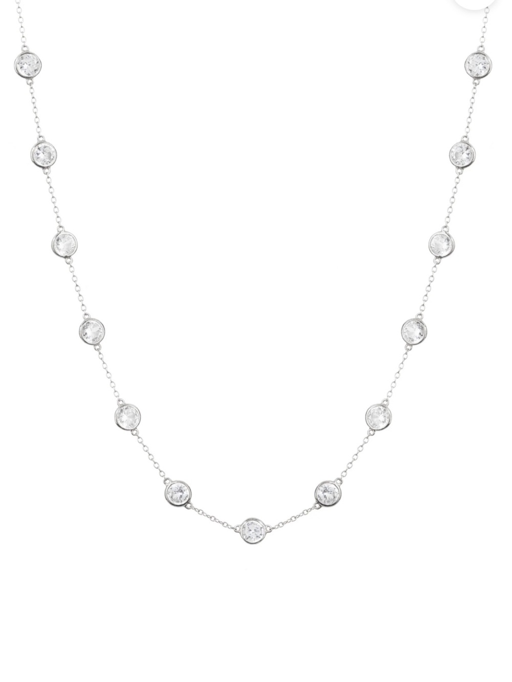 Dorsey Clemence White Sapphire Necklace Silver, 17”